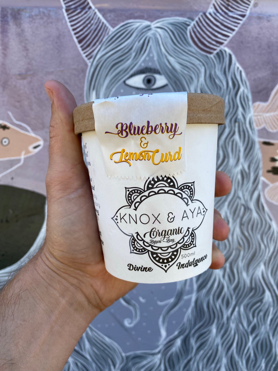 Blueberry & lemon curd coconut ice cream Knox & Aya