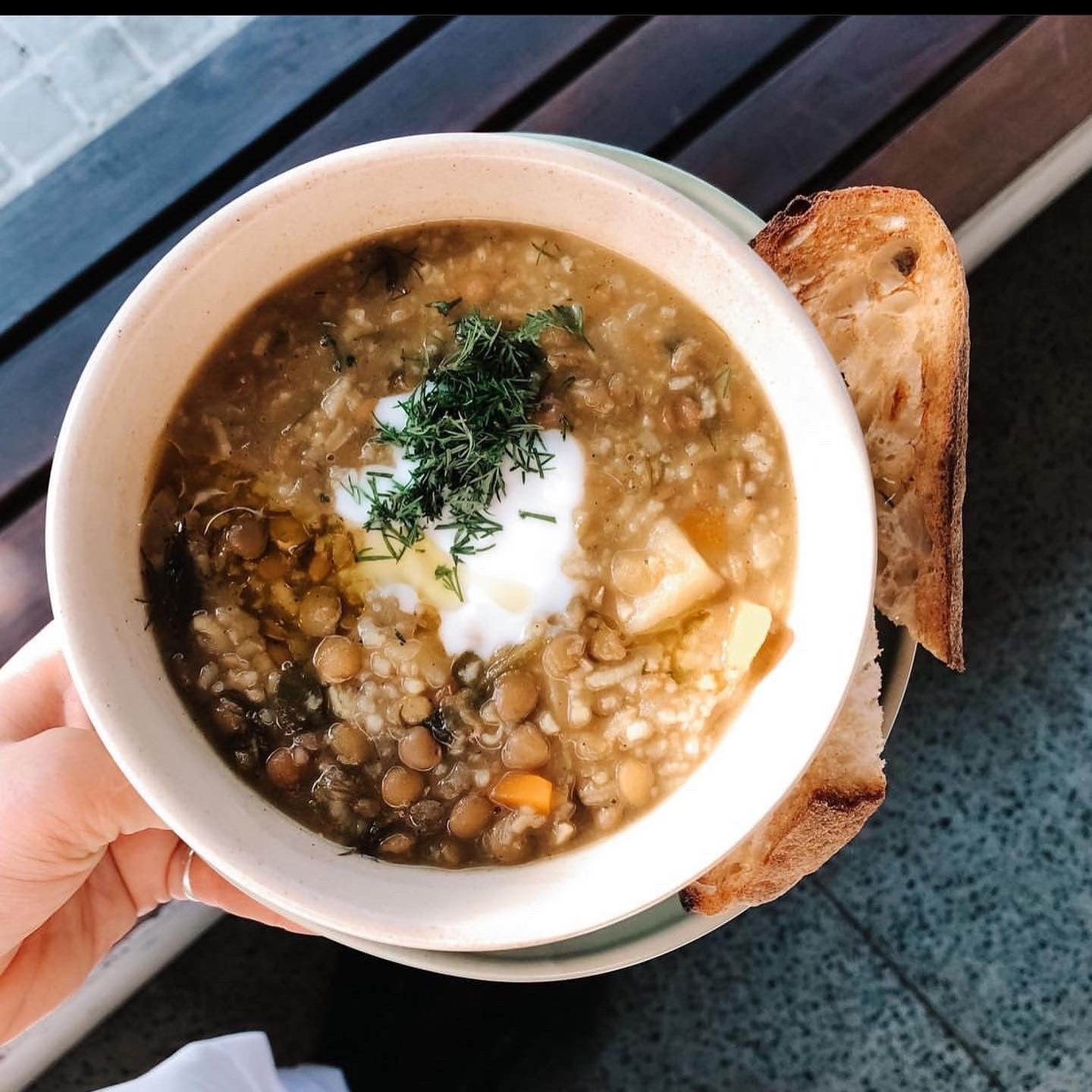 Kitchari with coconut yogurt by knox and aya as served at Vagabond byron bay