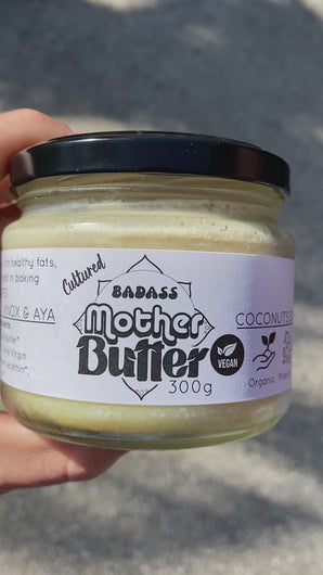 cultured vegan butter in a glass jar